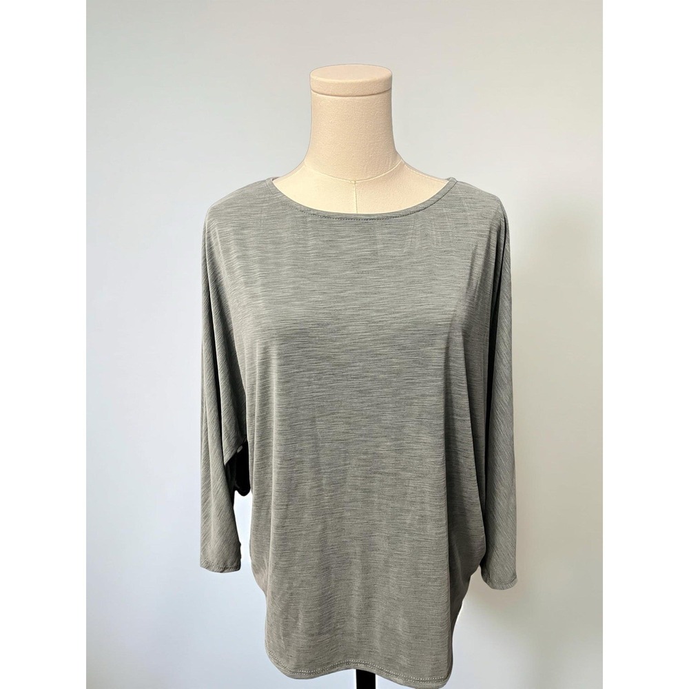 Olive Green Long Sleeve Loose Fit Top